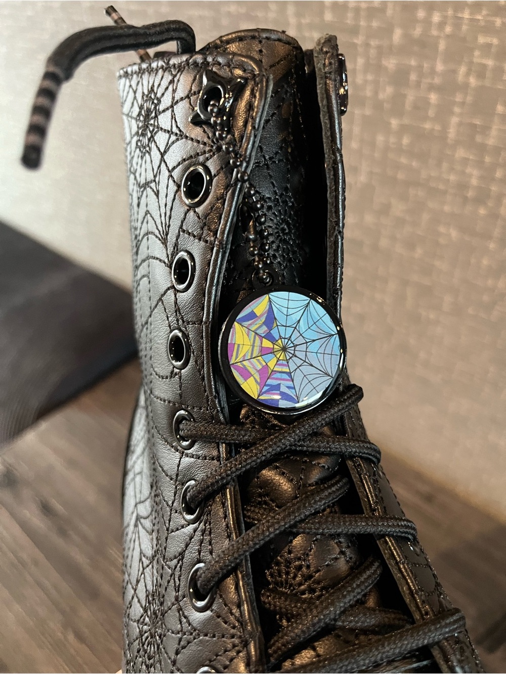 NIB Dr Martens JADON WEDNESDAY Leather Platform Boots Black - Picture 11 of 13